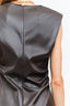 Leather Mini Dress - Brown