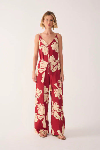 Hibiscus Print Jumpsuit