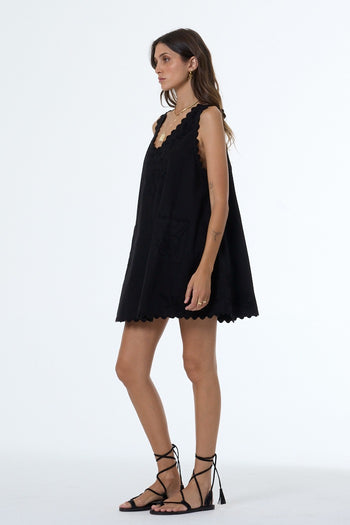 Kiona Mini Swing Dress - Black