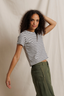 Carter Striped Crewneck Tee - Natural/Black Stripe