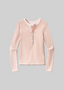 Drea Waffle Henley - Melon Creme