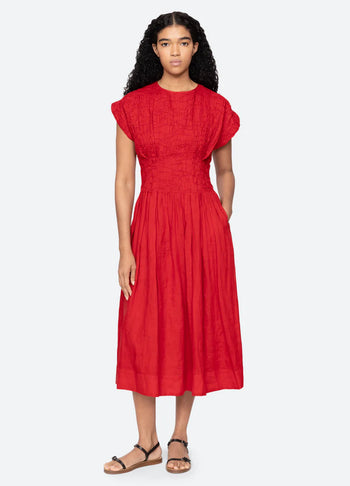 Imogen Solid Midi Dress