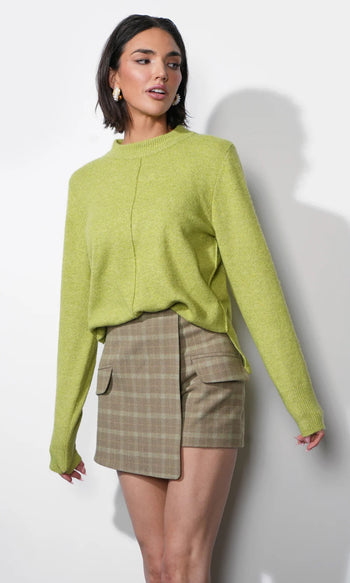 Lucia Rib Pullover Sweater - Cool Matcha