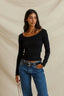 Penelope Cashmere Scoop Neck - True Black