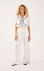 Panted Embroidered Crop Shirt
