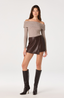 Diamante Top - Brown Gingham
