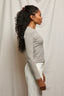 Emma Luxe Stripe Rib Crewneck Long Sleeve  - Heather/Black Stripe