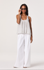 Aggie Top - White Blue Stripe