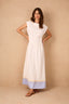 Striped Hem Maxi Dress - Off White