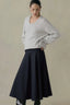 Cove Shirred-Waist Cotton Skirt - Navy