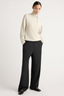 Sanchia Button Turtleneck Sweater - Natural