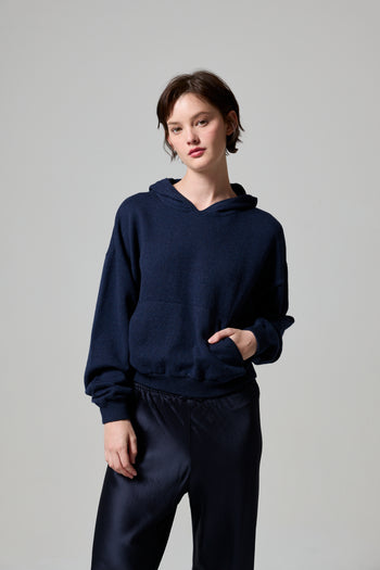 Nima Knitted Hoodie - Heather Cadet