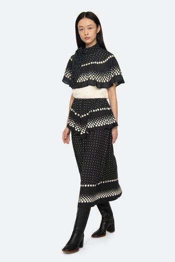 Elly Polka Print Cape T-Shirt - Multi
