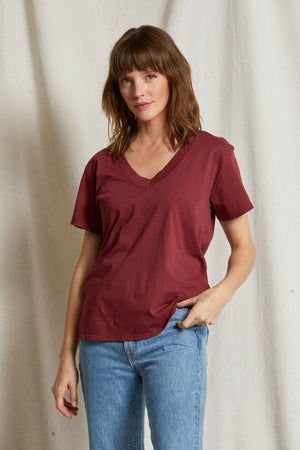 Hendrix - Cotton Boxy V Neck Tee