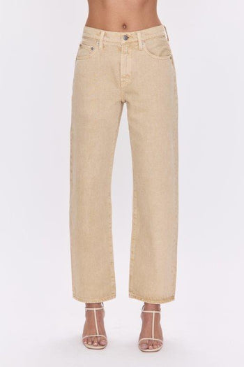 Lexi Mid Rise Bowed Straight - Sand Dollar