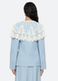 Elisa Tropical Wool Capelet Jacket - Blue