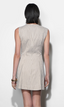 Zora Canvas Stripe Buttton Drown Mini Dress - Ivory/Black