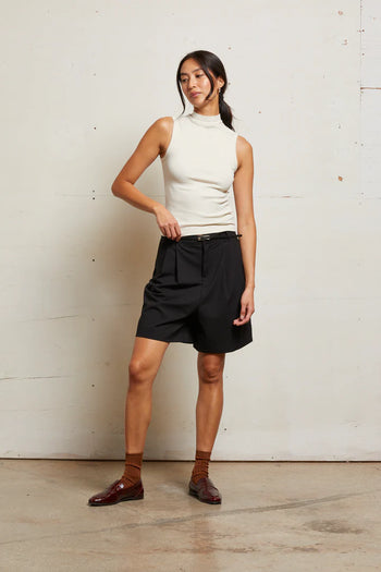 Mel - Luxe Rib Sleeveless Mockneck