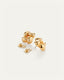 Small Woven Square Earrings - Gold