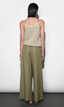 Paisley Wide Leg Pull On Pant - Olive