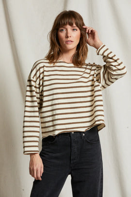 Taylor - Recycled Cotton Striped Long Sleeve Tee