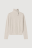 Sanchia Button Turtleneck Sweater - Natural