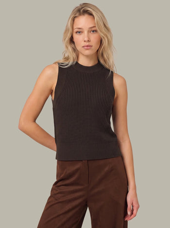 Demi High Neck Tank - Chocolate Plum