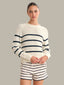 Coral Striped Pullover - Chalk/Dark Blue