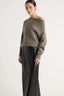 Rama Front-Vent Vegan Leather Skirt - Black