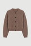 Kiri Cashmere Button Sweater - Mauve Brown