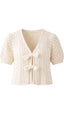 Elaine Pointelle Cardigan - Sea Salt