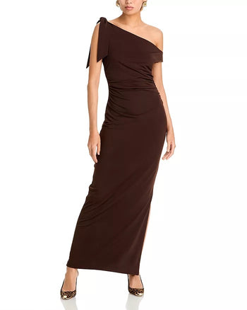 Say Less Ruched Midi Dress - Chocolate