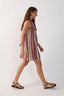 Lurex Neck Ties Mini Dress - Aurora Stripes