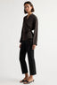 Maye Sculpted Satin Tie-Wrap Blouse - Brown
