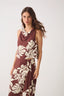 Draped Neck Back	Ties	Sleeveless Blouse - Brown Bela Flor