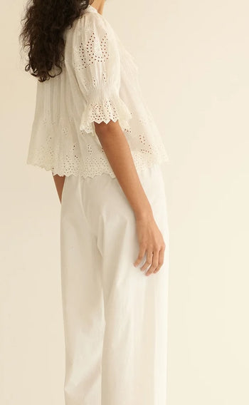 Henri Top - White Eyelet