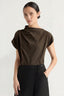 Kenny Asymmetric-Neck Tee - Green	Umber