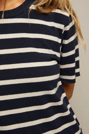 Rhett - Striped Recycled Cotton Dress - Navy
