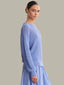 Evangeline Drop Shoulder Pullover - Blue Heron
