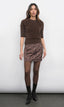 Odette Fuzzy Elbow Sleeve Knit Top