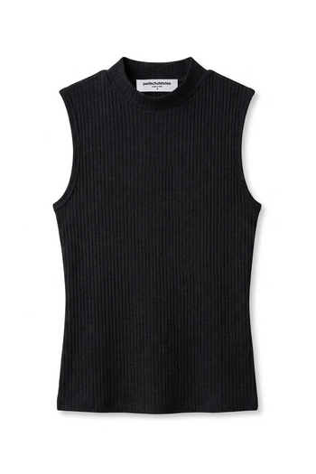 Violet Sweater Rib Top - True Black