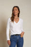 Fiona - Long Sleeve Recycled V-Neck - White