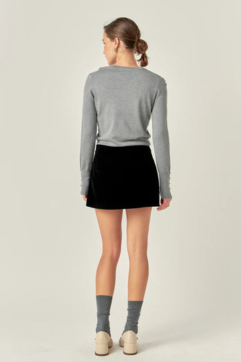 Velvet Low Rise Skort