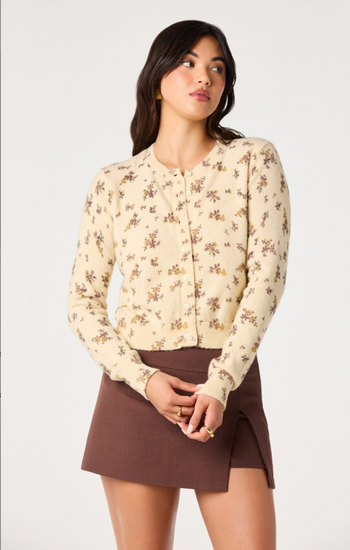 Mary Cardigan - Yellow Floral
