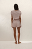 Emilie Playsuit - Paloma Check Cinnamon White