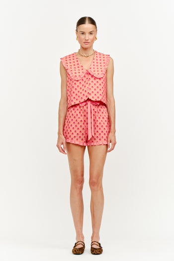 Coral Sleeveless Blouse