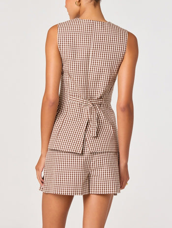 Karan Vest - Brown Checker