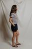Dawn Supima Cotton Tee - Pacific Clementine Stripe