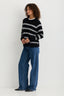 Sloane Cashmere Pullover - Heather Ash Stripe