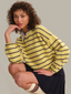 Kensington Cropped Pullover - Cream Gold Stripe